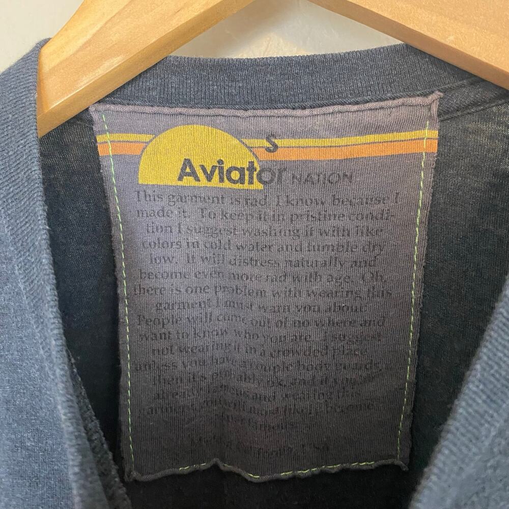 Aviator Nation Bolt Cropped T-Shirt Womens Size Small Short Sleeve Dark Grey - Picture 3 of 4